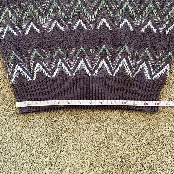 Vintage Chunky Knit Chevron Purple Sweater Y2K - Picture 6 of 8